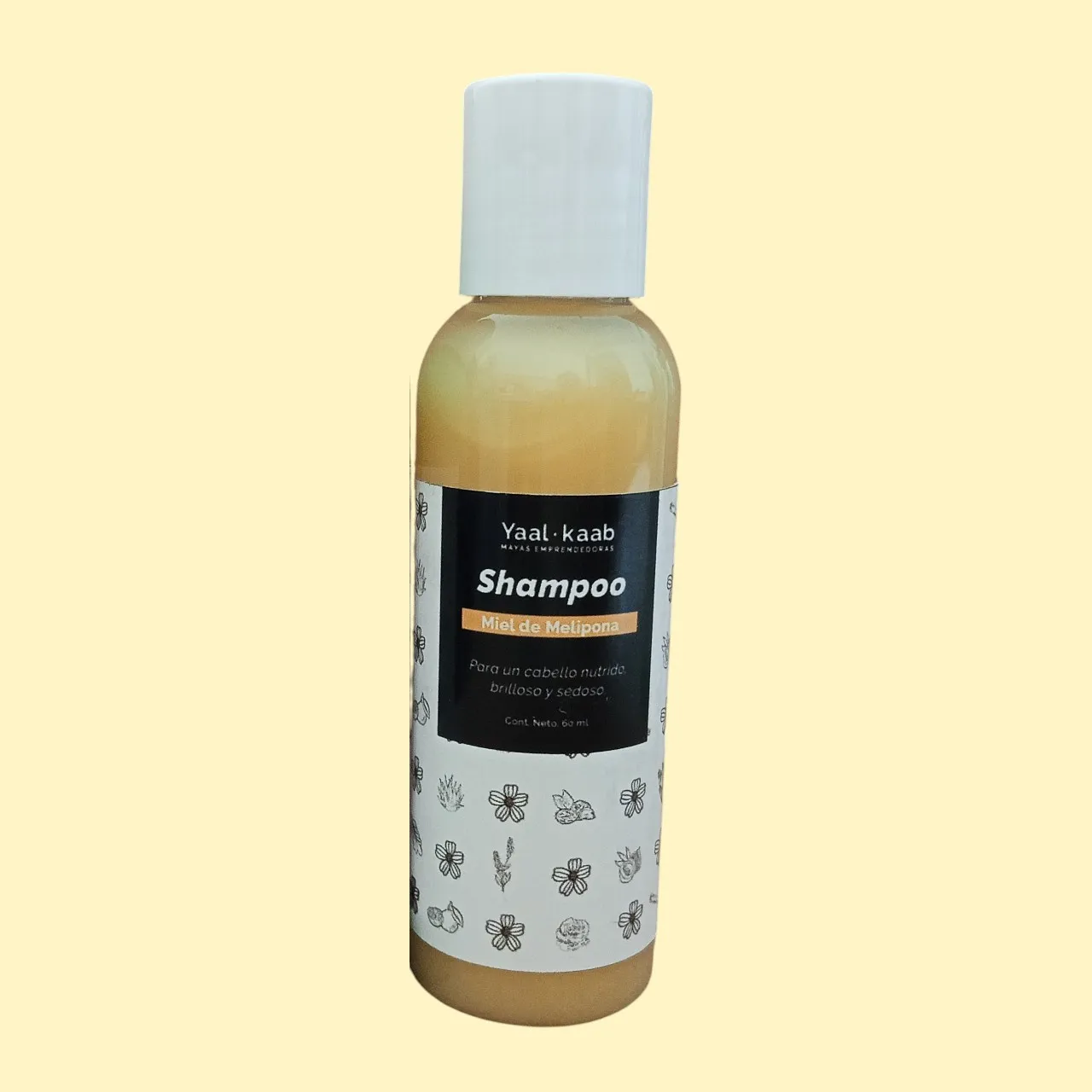 Shampoo liquido con miel melipona 60 ml.