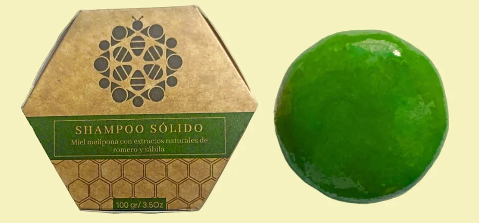 Shampoo sólido con miel melipona 100 gr.