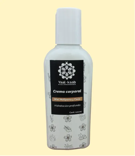Cremas corporales: miel melipona y coco, 120 ml.