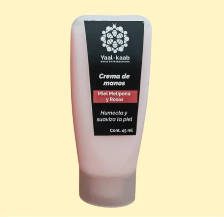 Cremas corporales: miel melipona y rosas, 45 ml.