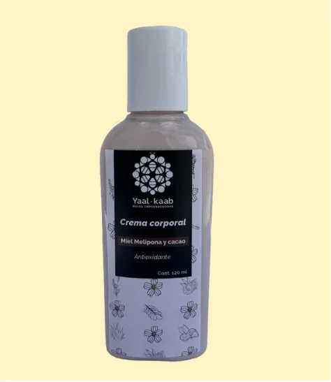 Cremas corporales: miel melipona y cacao, 120 ml.