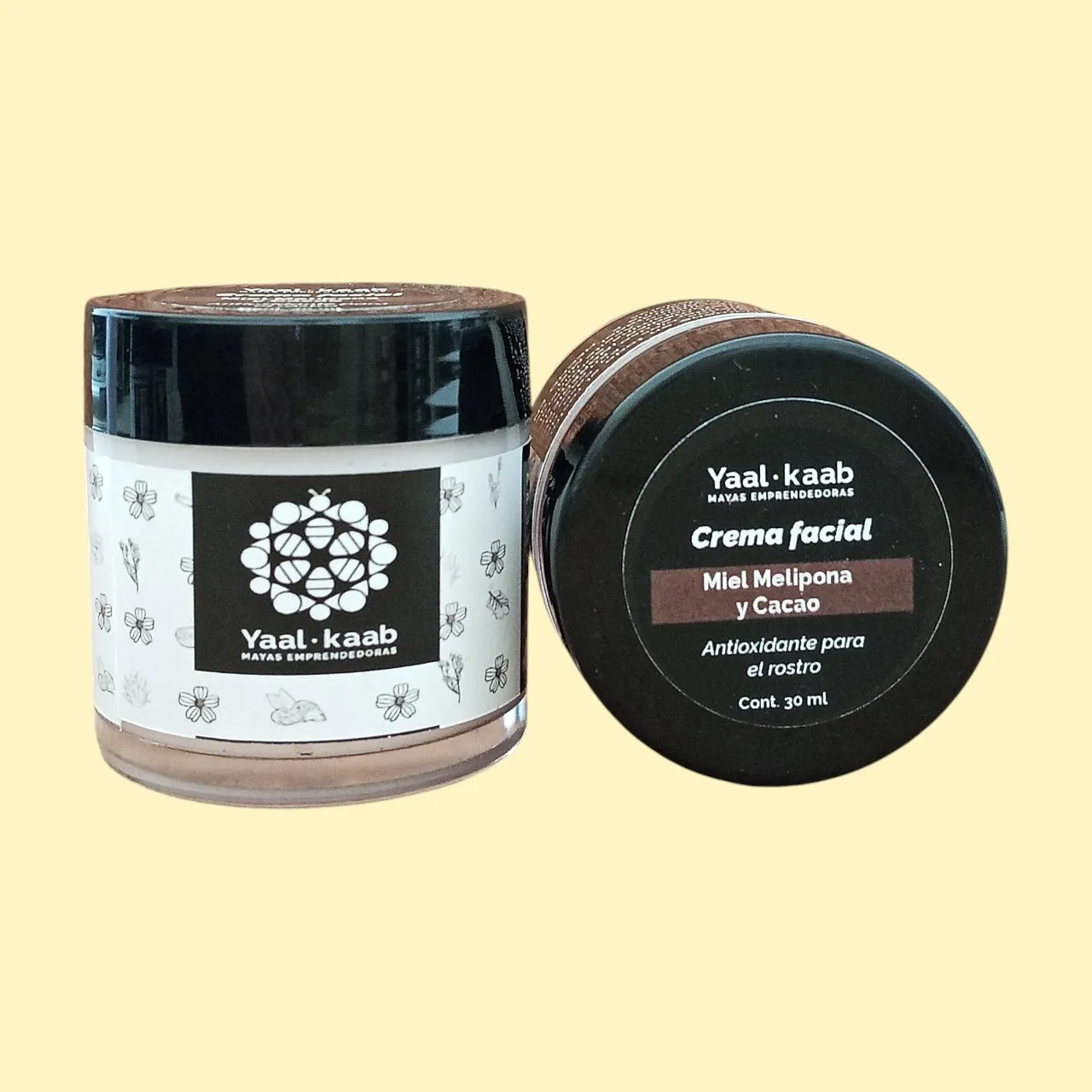 Crema facial con miel melipona y cacao, 30 ml.