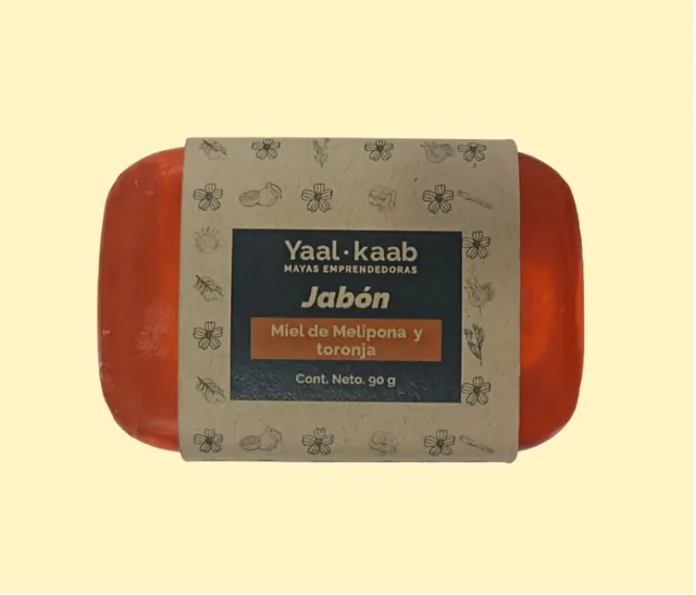Jabón con miel melipona y toronja, 45 gr.